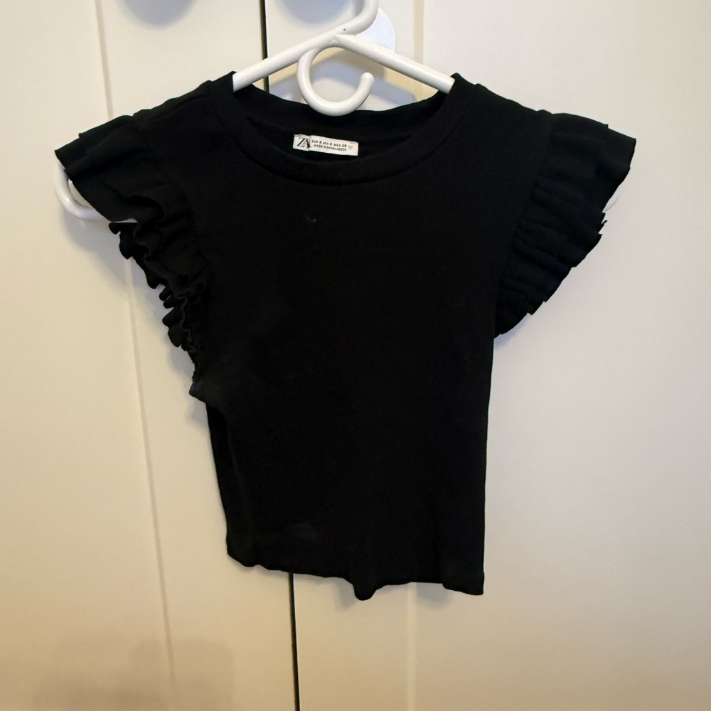Zara black ruffle top